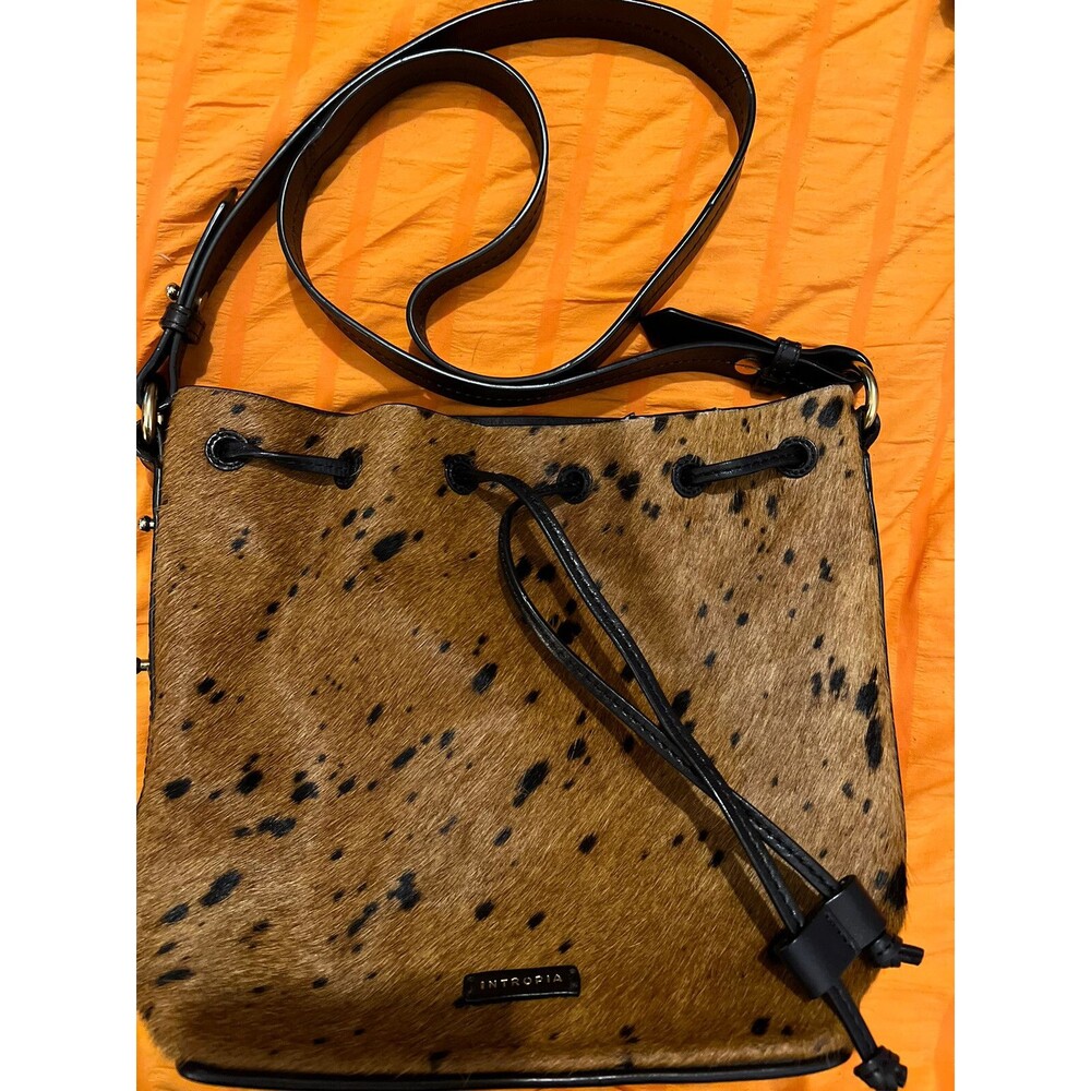 Intropia Leather & Cowhide Shoulder Crossbody Bag